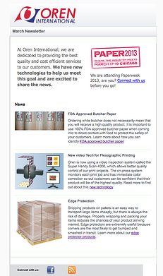 Oren Newsletter Sample