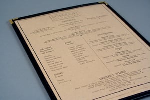 kraft paper menu