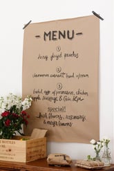 kraft paper menu