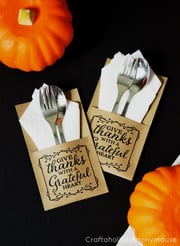 kraft paper utensil holder